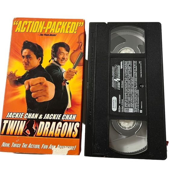 Jackie Chan & Jackie Chan Twin Dragons VHS Tape Dimension Home Video - Picture 2 of 4